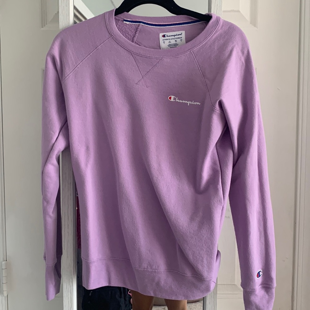 purple crewneck